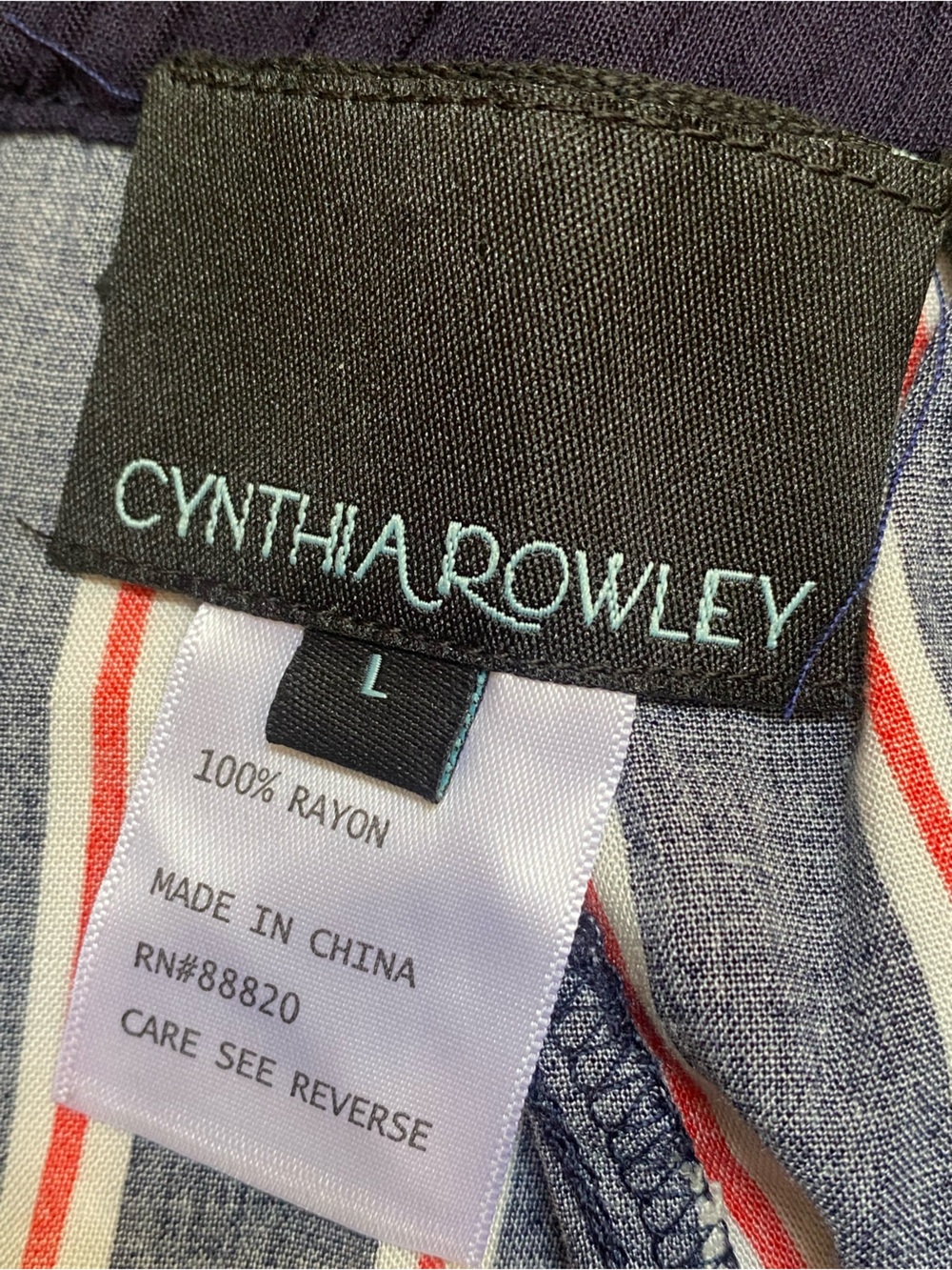 Cynthia Rowley Classic Striped Wide Leg Pants Nautical Dark Navy Red White Large - Picture 5 of 11